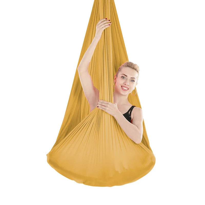 4/5/6/7m Aerial Yoga Hammock Elastic Silk Yoga Flying Swing for Anti-Gravity Body Building Pilates Infoor Outdoor Fitness
