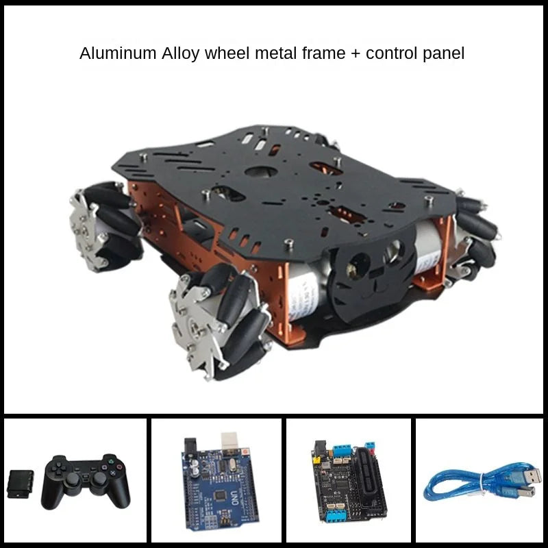 10-25Kg Load RC Tank Metal Mecanum Wheel Robot Car for Arduino Robot DIY Kit with 12V Encoder Motor Ps2 UNO Programmable Robot