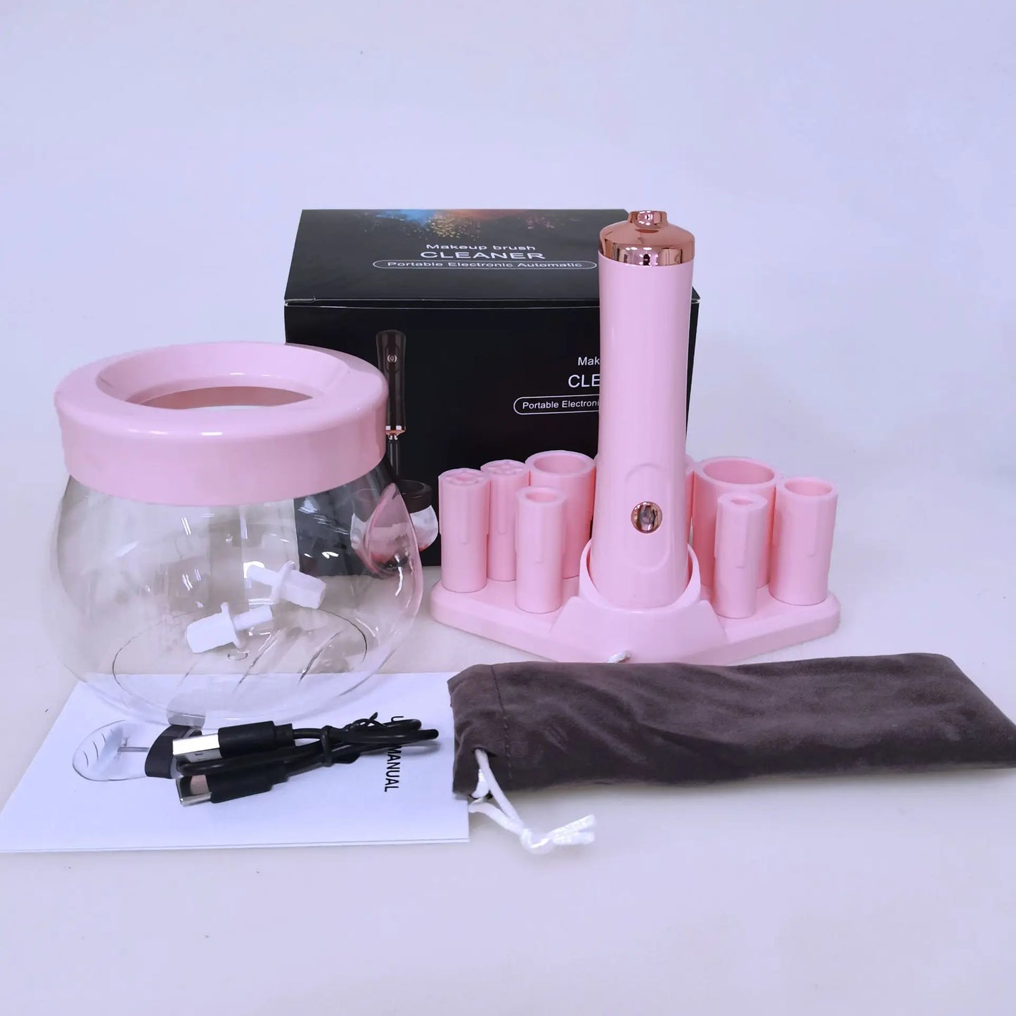 Professional 1PC Black/pink Electric Makeup Brush Cleaner Fast Washing Drying Make up Brushes Cleaning Makeup Brush Tools