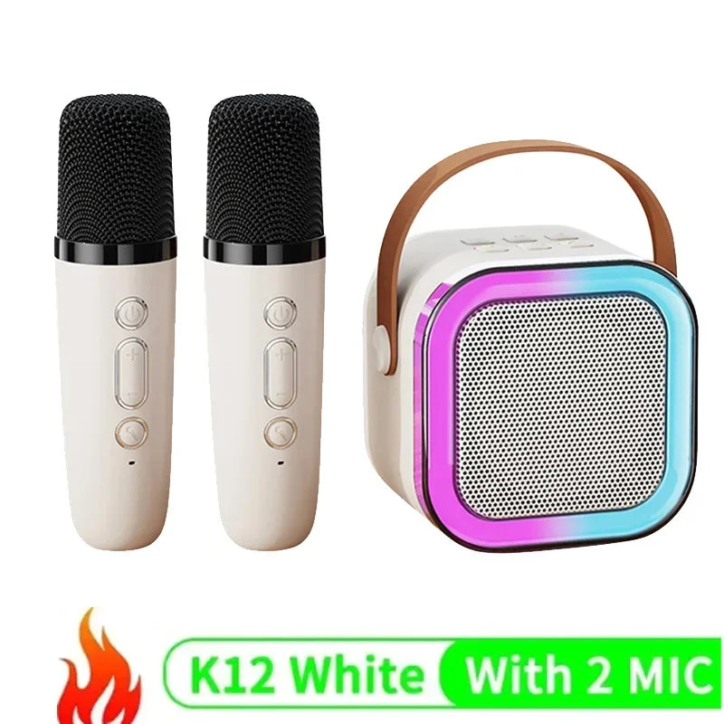 K12 KTV Karaoke Microphone Speaker Wireless Bluetooth Lecture Meeting Voice Box Colorful Lights Audio BT/TF card /U disk /AUX