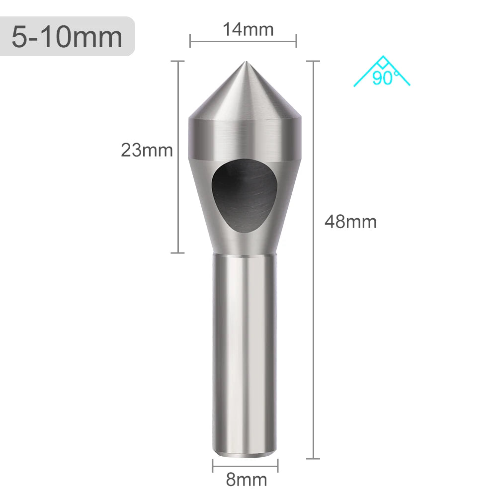 CMCP HSS Deburring Chamfering Cutter Countersink Drill Bits Smooth Hole Metal 90 Degree Round Shank Hole Cutter For Metalworking