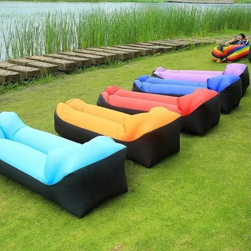 240*70cm Outdoor Sofa Bed Fast Infaltable Air Good Quality Sleeping Bag Inflatable Air Bag Lazy Bag Beach Sofa Camping Chair 의자
