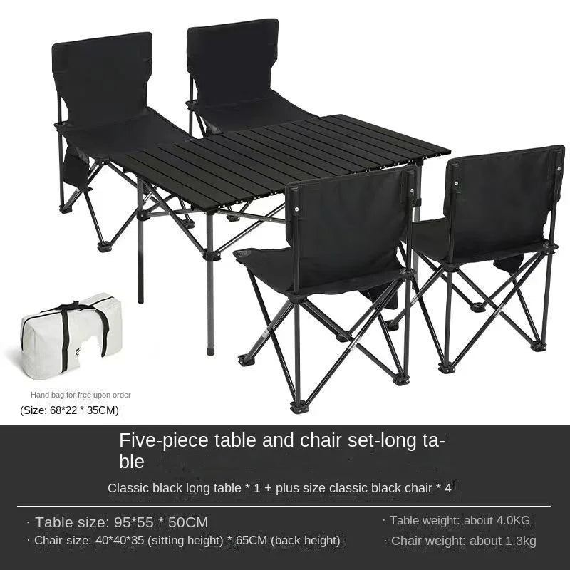 Outdoor Tables With Chairs Aluminum Alloy Portable Folding Cable Light Leisure Egg Roll Table Camping Picnic Vehicle Car Mobile