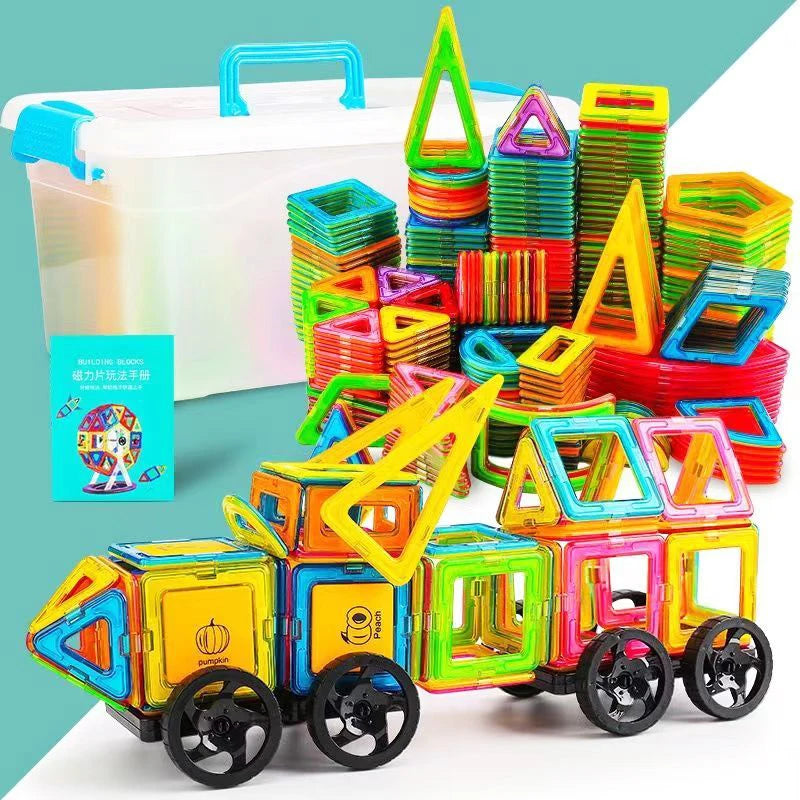 30-168PCS Medium Size Magnetic Building Blocks Magnet Designer Construction Set Montessori Educational Toys For Kids Gifts