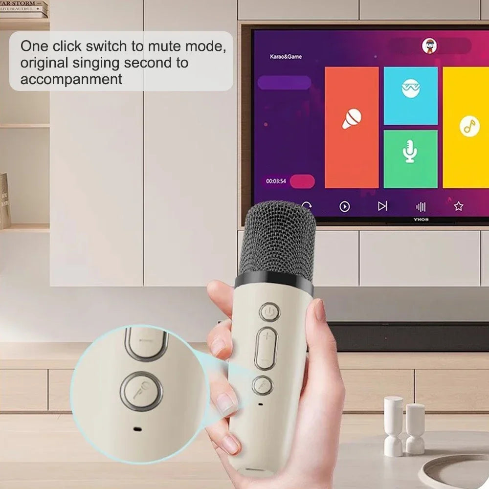 Bluetooth 5.3 Home Karaoke Machine Family Singing Portable Children's Gifts Speaker System with 2 Wireless Microphones