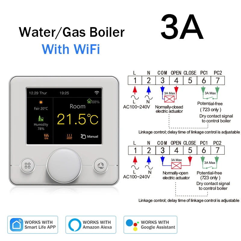 Tuya Wifi Heating Thermostat Smart Thermostat Gas Boiler UnderFloor Heating Digital Temperature Controller Alexa Google Home