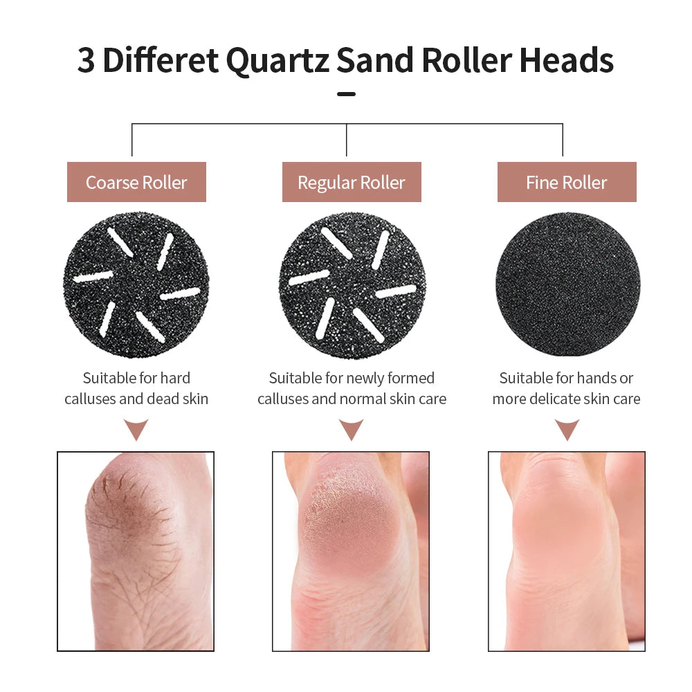 2024 Electric Foot Grinder Files, Portable Feet Callus Remover Foot Care Tool for Dead Hard Skin Rechargeable Pedicure Tools