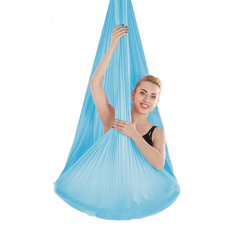 4/5/6/7m Aerial Yoga Hammock Elastic Silk Yoga Flying Swing for Anti-Gravity Body Building Pilates Infoor Outdoor Fitness