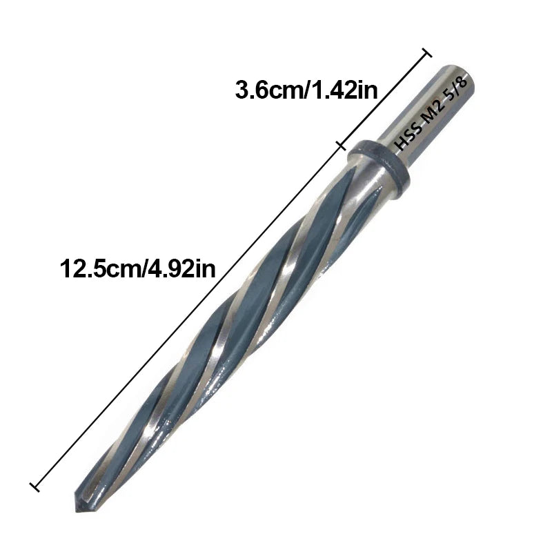 M2 HSS Taper Chucking Automotive Reamer, 3/8", 1/2", 5/8", 3/4", Fit 3/8" or 1/2" Shank Chuck, 5-Spiral Flute