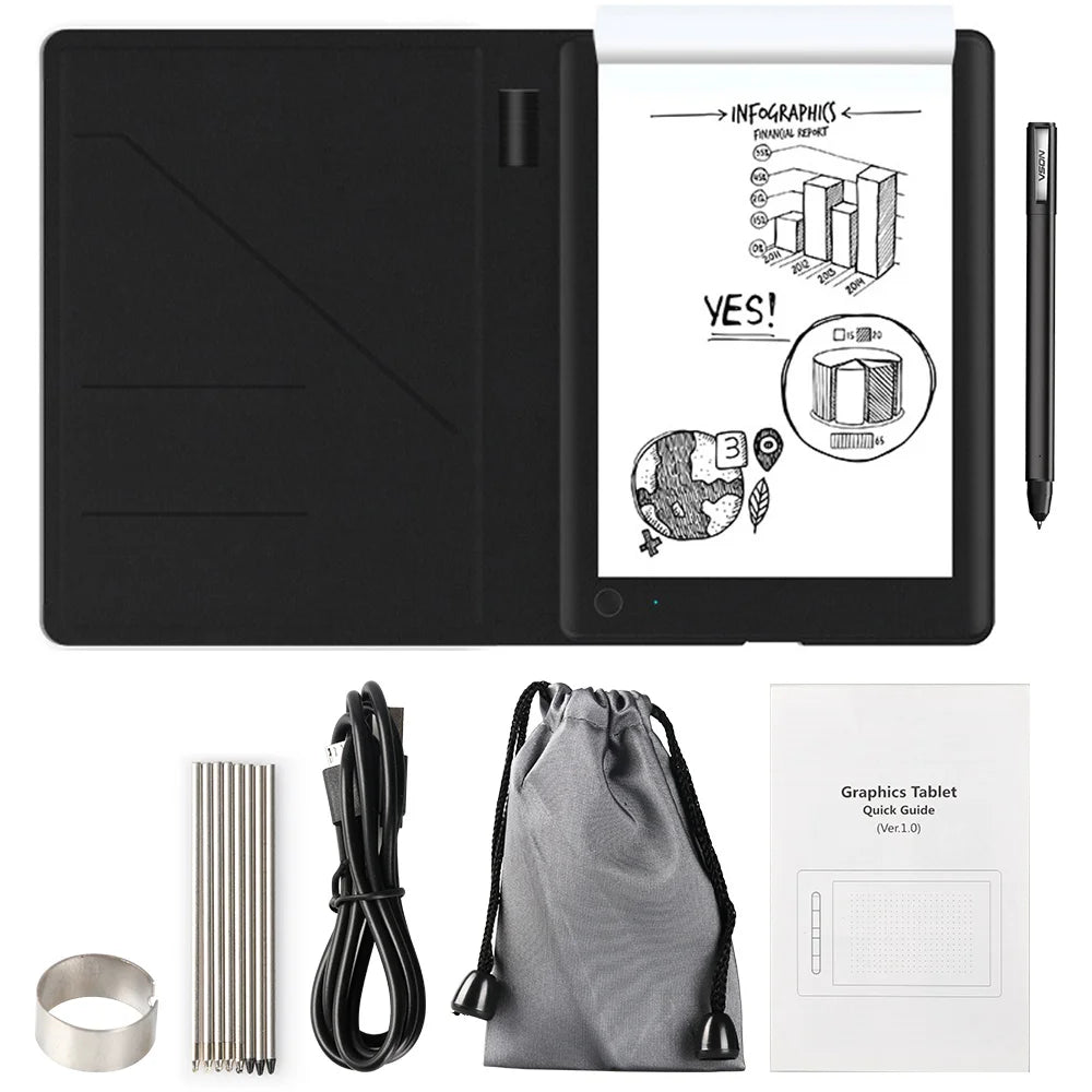 VSON Smart Notebook Bluetooth-Compatible Portable Digital Writing Graphics Painting Pad Office Creative Art Work Notepad Board