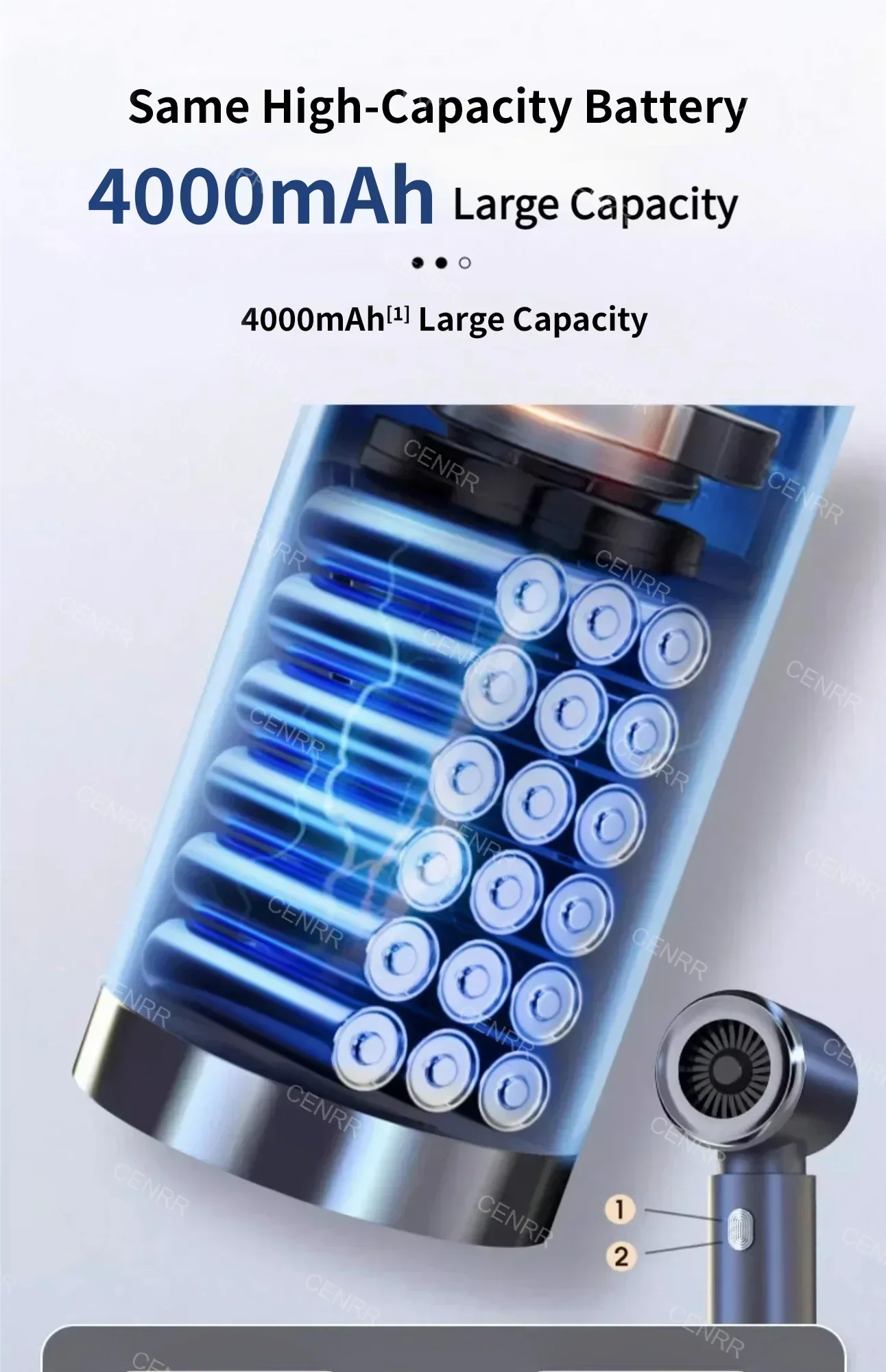 CENRR Car Vacuum Cleaner High Suction 210000PA Wireless Vacuum Cleaner Cordless Vacuum Cleaner High Pressure Cleaning Machine