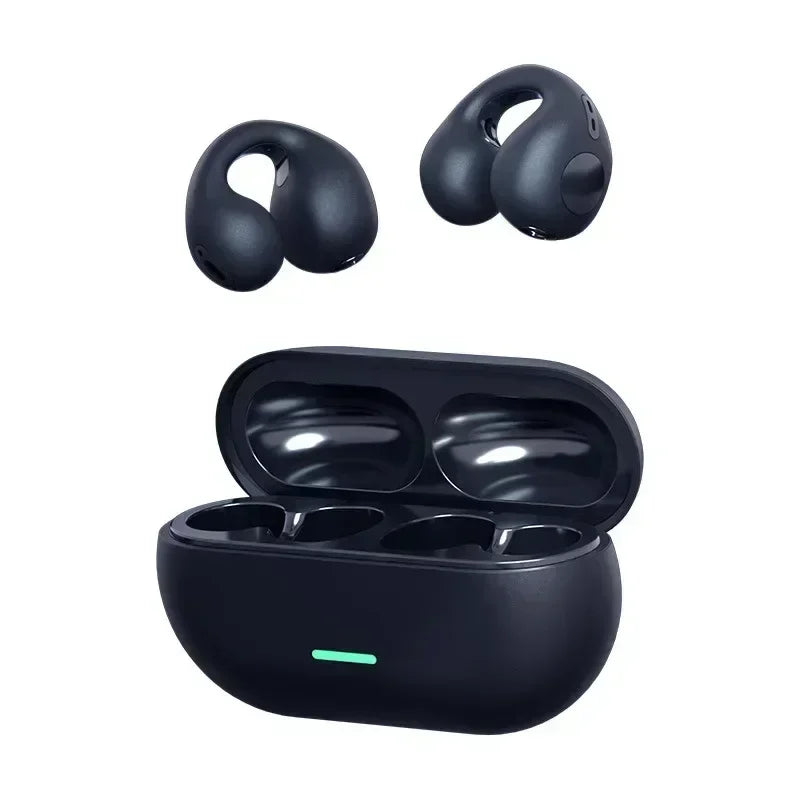 NEW T75 Wireless Bluetooth Bone Conduction Headphones Clip Ear Design Noise Canceling HD Call Sports Gaming Earbuds
