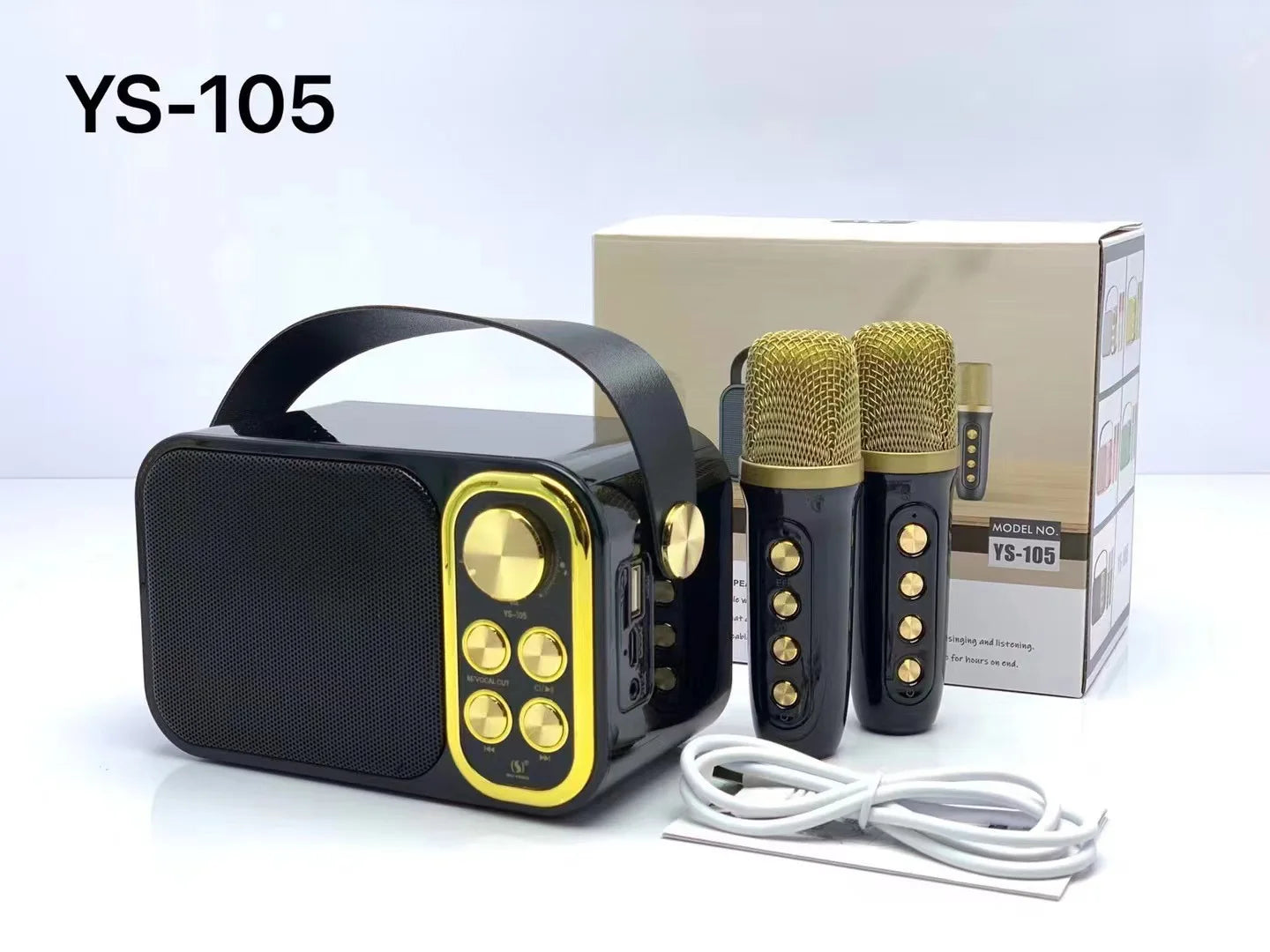 Wireless Microphone Karaoke Machine Portable Bluetooth Speaker System MP3 Player Karaoke Machine For Kids Adults Home