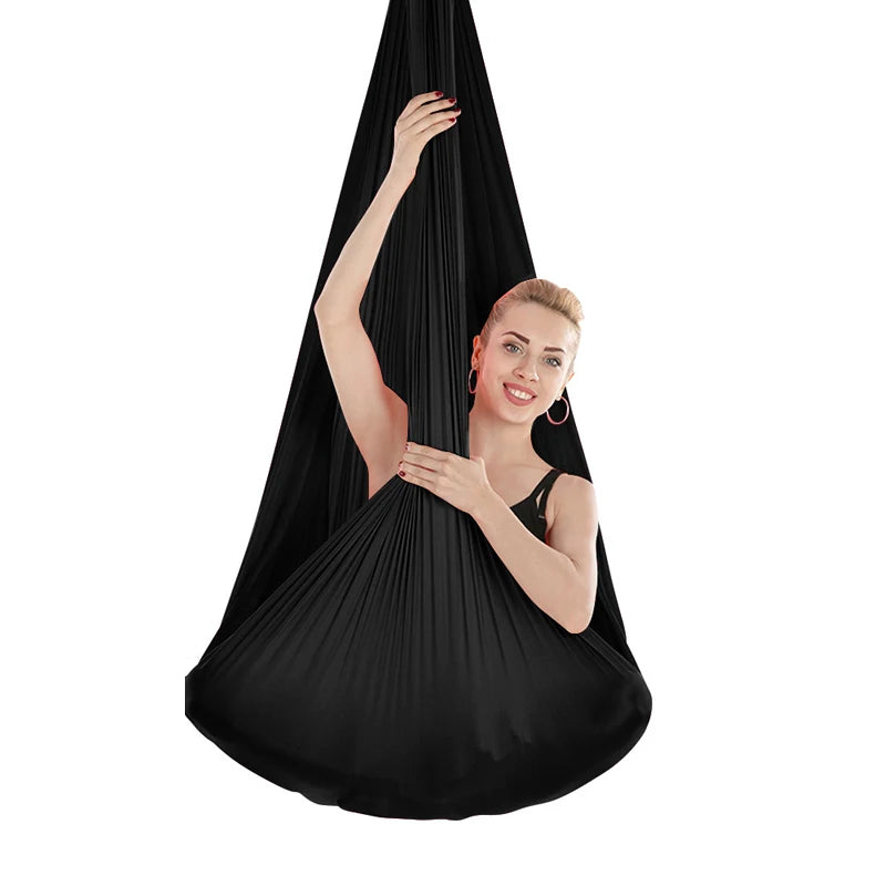 4/5/6/7m Aerial Yoga Hammock Elastic Silk Yoga Flying Swing for Anti-Gravity Body Building Pilates Infoor Outdoor Fitness