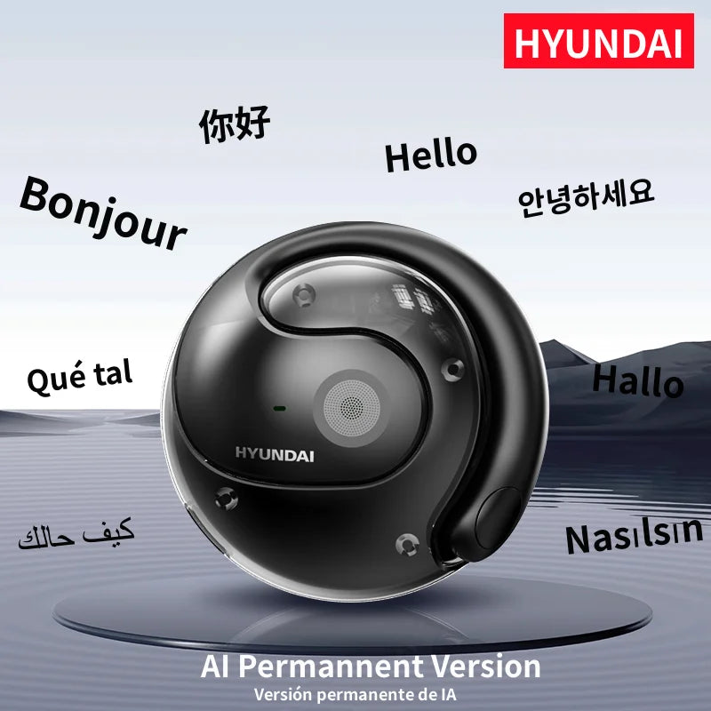 HYUNDAI HY-T26 AI Real Time Translator Earbuds 98% Accuracy Wireless BT Translation Earphones for Travel Business Learning