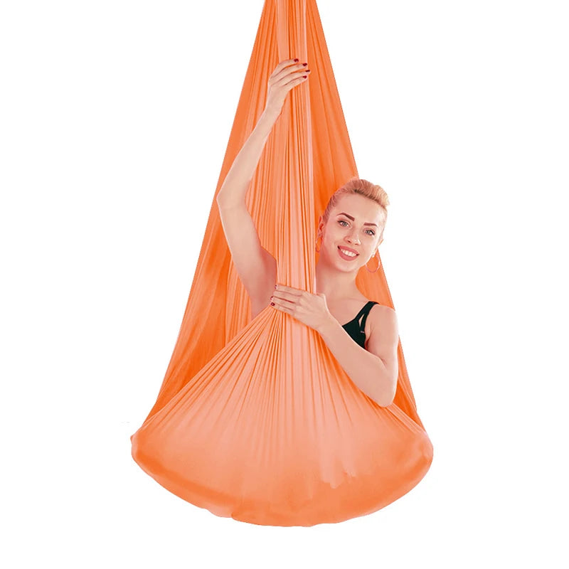 4/5/6/7m Aerial Yoga Hammock Elastic Silk Yoga Flying Swing for Anti-Gravity Body Building Pilates Infoor Outdoor Fitness