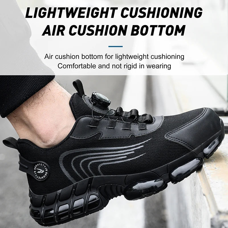 New Safety Boots Men Work Sneakers Indestructible Shoes Steel Toe Protective Boots Anti-smash Anti-puncture Work Safety Shoes