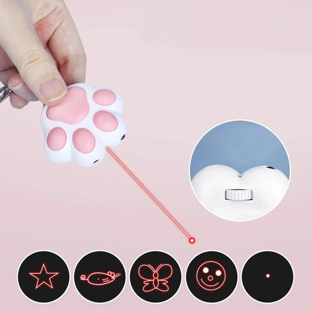 LED Cute Laser Transform Pattern Pet Cat Toys USB Rechargeable Toy Interactive Bright Animation Pointer Light Pen Training Toys