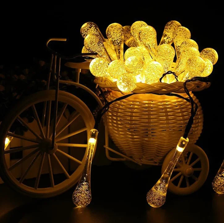 Water droplets Solar String Lights 5/7M Waterproof Outdoor Decoration garland Fariy Lights Christmas Wedding party Garden