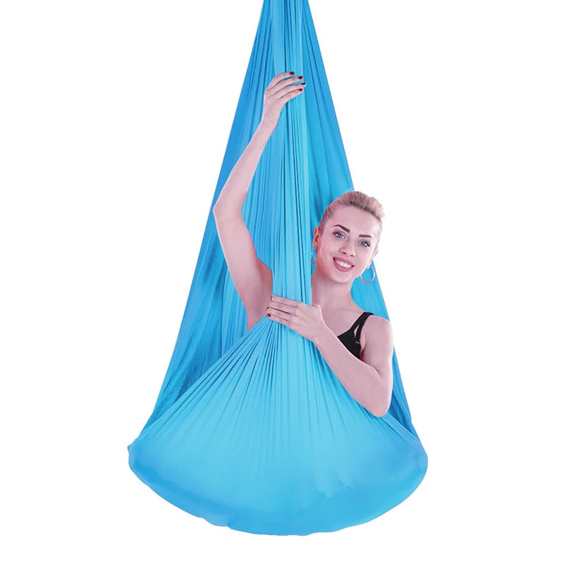 4/5/6/7m Aerial Yoga Hammock Elastic Silk Yoga Flying Swing for Anti-Gravity Body Building Pilates Infoor Outdoor Fitness