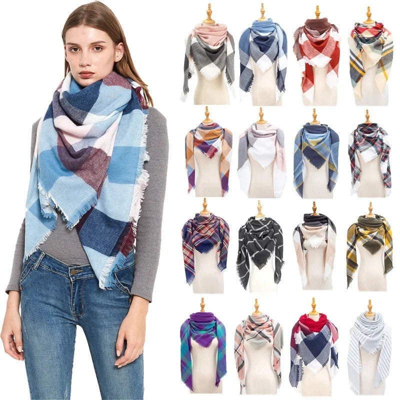 Newest Designer Scarf women luxury Plaid Scarves Shawls Brand Knitted Cashmere Bufandas Invierno Mujer Fashion Bandana Wrap