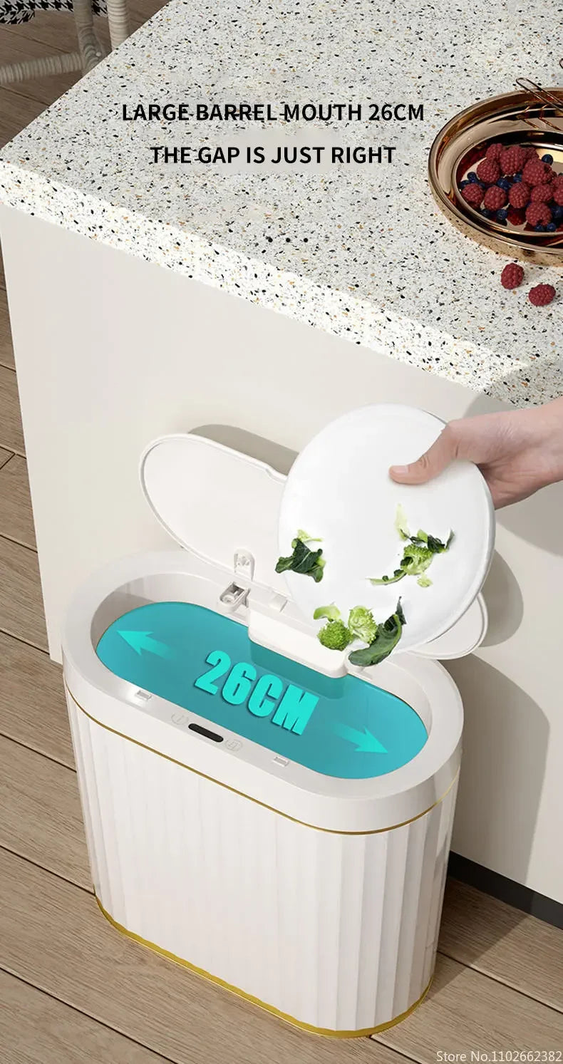Electronic Automatic Smart Sensor Garbage Bin Household 7L/9L Smart Trash Can Toilet Waste Garbage Can for Kitchen Bathroom