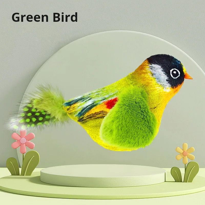 Pet cat toy simulation call bird sound plush toy cat self-hilarity relief artifact hanging automatic teasing cat