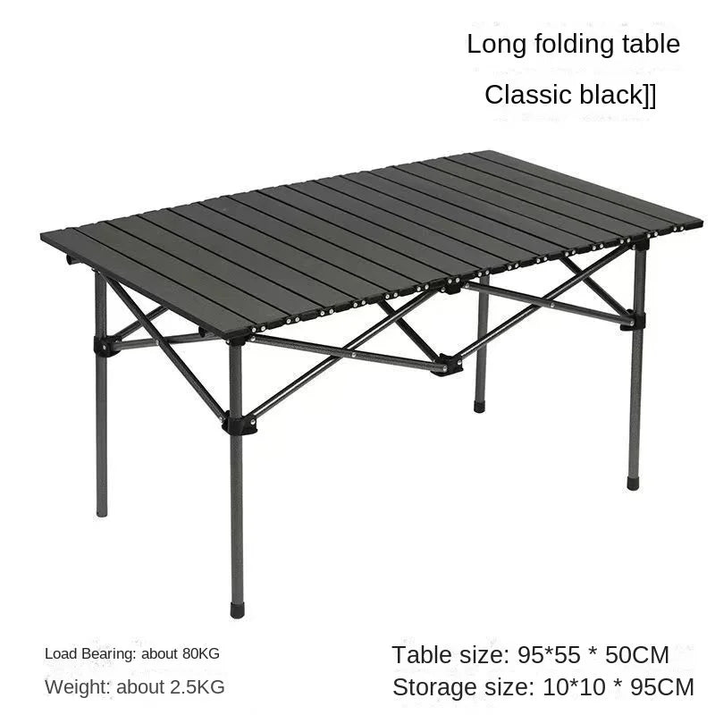 Outdoor Tables With Chairs Aluminum Alloy Portable Folding Cable Light Leisure Egg Roll Table Camping Picnic Vehicle Car Mobile