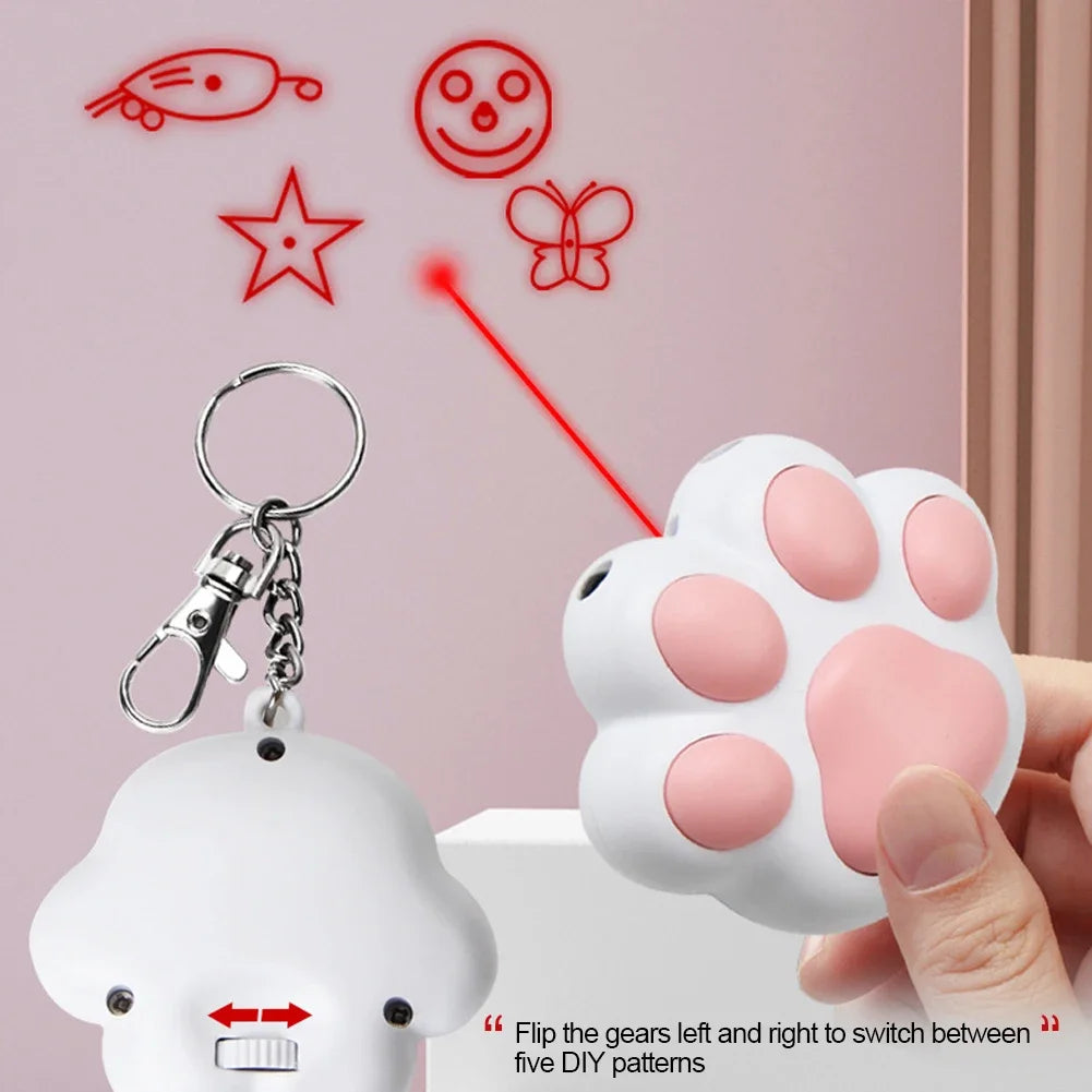 LED Cute Laser Transform Pattern Pet Cat Toys USB Rechargeable Toy Interactive Bright Animation Pointer Light Pen Training Toys