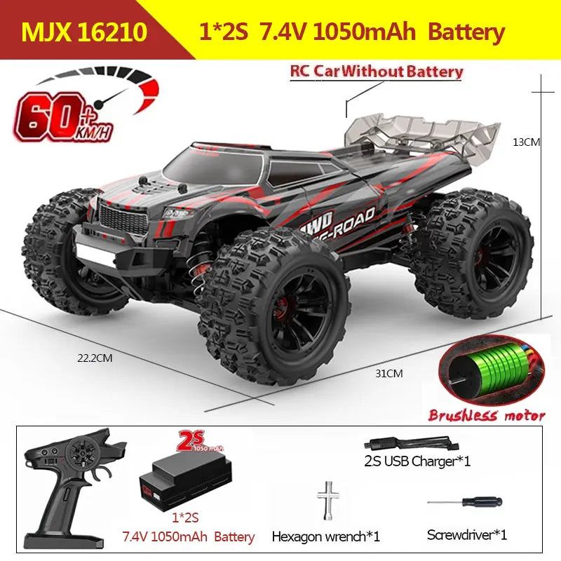 Hyper Go MJX 16207 16208 16209 16210 1/16 4WD RC Car 70KM/H Brushless RC Racing Car Remote Control Cars Off-Road Truck Toys