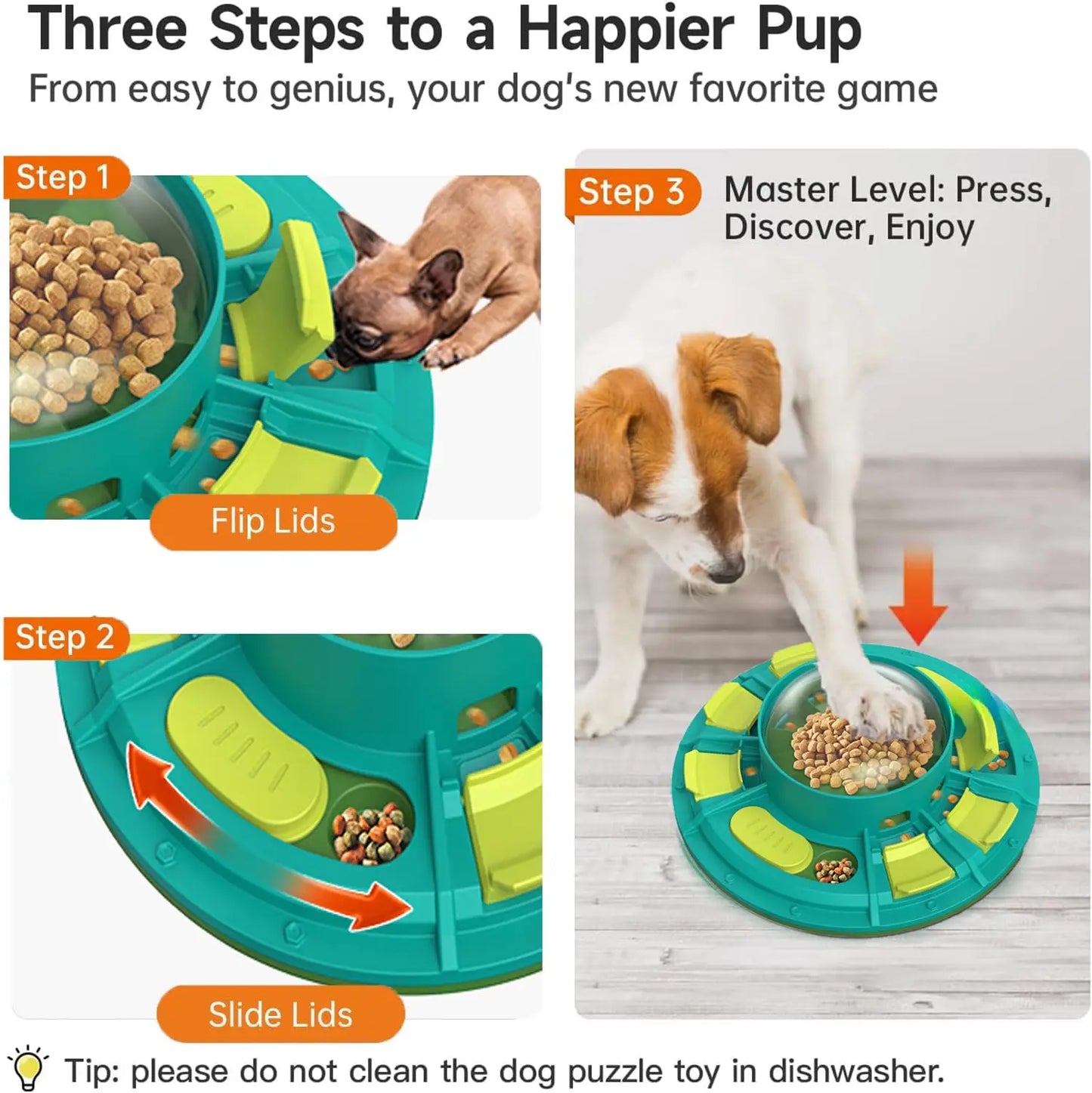 Interactive Dog Food Puzzle Toy & Slow Feeding 3 in 1 Dog Nail Scratch Board for Small Medium, and Large Dogs Brain Stimulation