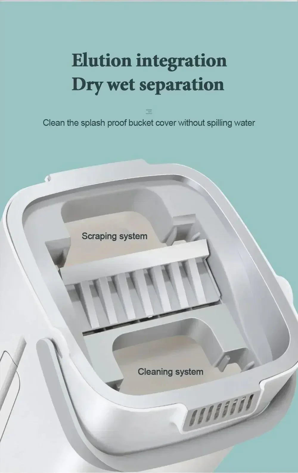 Mops with Bucket Thickened mop Clear Water Separation Lazy No Hand-Washing Squeeze Automatic Dewatering Broom Floor Cleaning Mop
