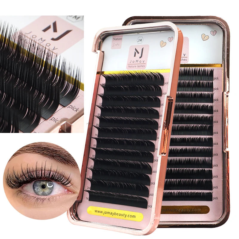 M Curl Mink Eyelash Extension 8-16mm Mix Individual Eyelashes Matte Black False Eyelashes Soft Natural Makeup Lashes Makeup Tool