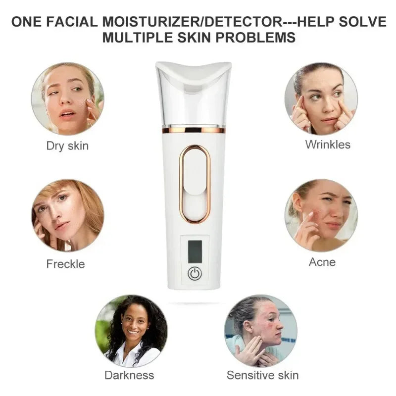 Nano Facial Sprayer Mini Humidifier Portable Wireless Cool Mist Maker Fogger Hydration Humidifier Skin Care UsB Rechargeable Spa