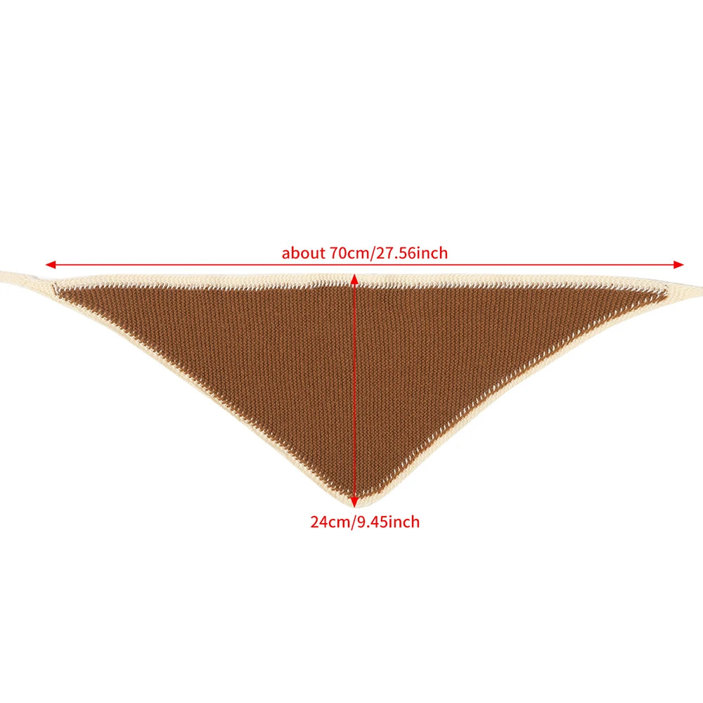 Large Knitted Bandana Headbands For Women Boho Triangle Hair Scarf Kerchief Hair Accessories