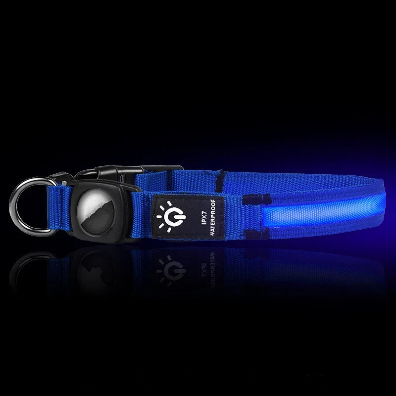 Dog Collar Hot Selling Airtag Protective Sleeve Without Positioning Tracker Waterproof LED Pet Luminous Collar Cat Collar