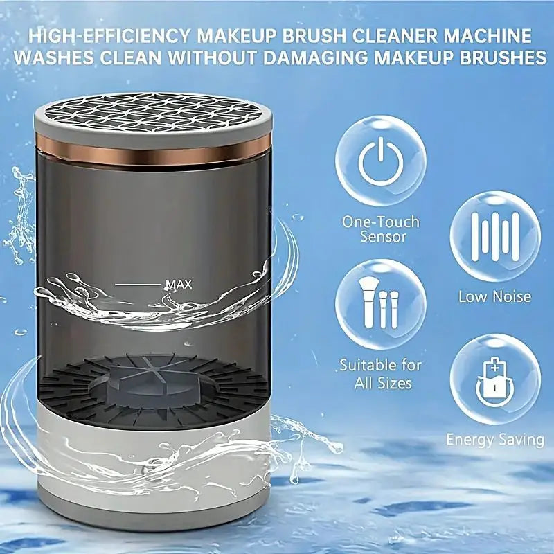 Portable Electric Makeup Brush Cleaning Machine Automatic Rotator with USB Charging Quick Drying Cosmetic Brush Cleaning Tool