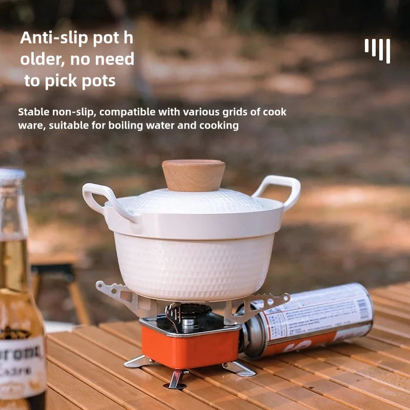 2pcs Outdoor Mini Square Cooktop Portable Folding Gas Cooktop Card Camping Cookware Ultra Light Travel Hiking Equipment