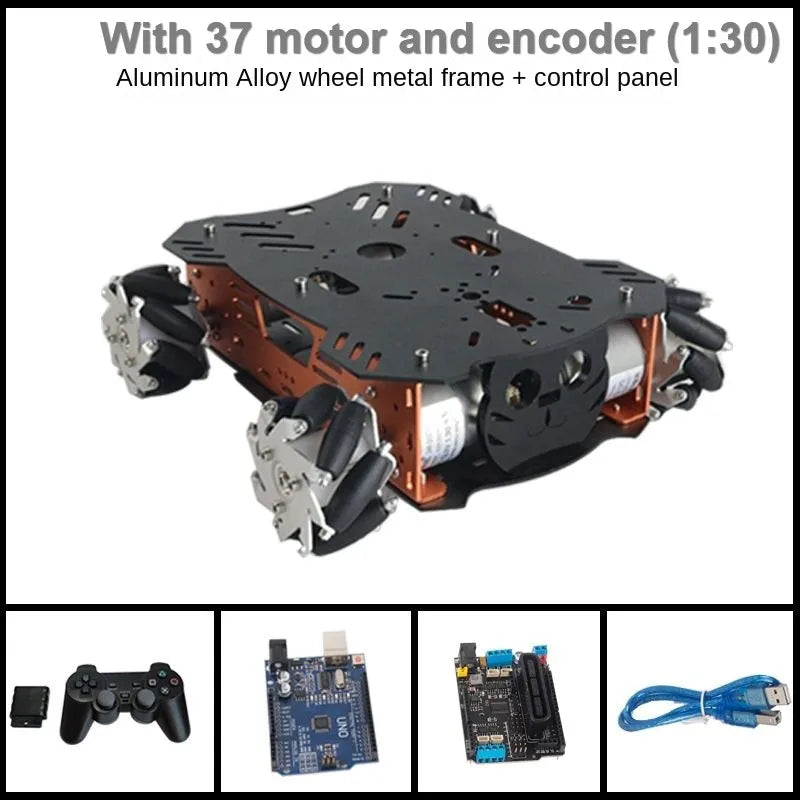 10-25Kg Load RC Tank Metal Mecanum Wheel Robot Car for Arduino Robot DIY Kit with 12V Encoder Motor Ps2 UNO Programmable Robot