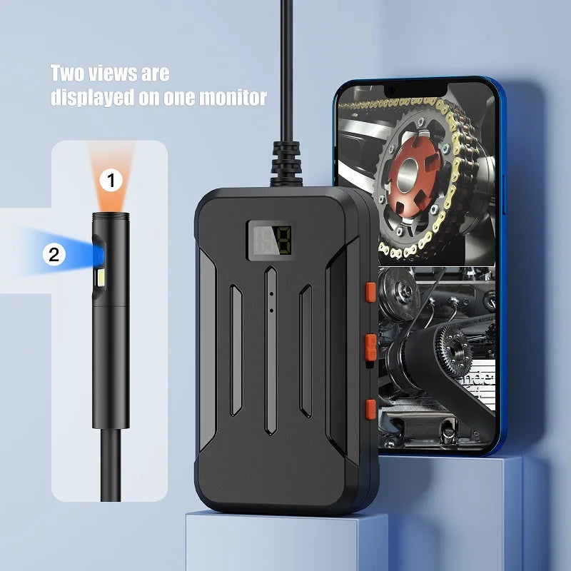 Industrial WIFI Endoscope HD1080P Single Dual Lens Camera 8MM/5.5MM/3.9MM Car Inspection Borescope IP68 Waterproof 2600mAh LEDs