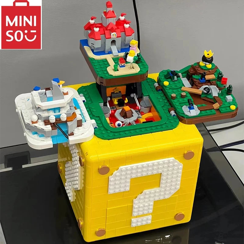 MINISO Disney Movie Game Modular Super Marioed 64 Question Mark Box Model 2064pcs Bricks Kids Toys Gift Set Compatible 71395