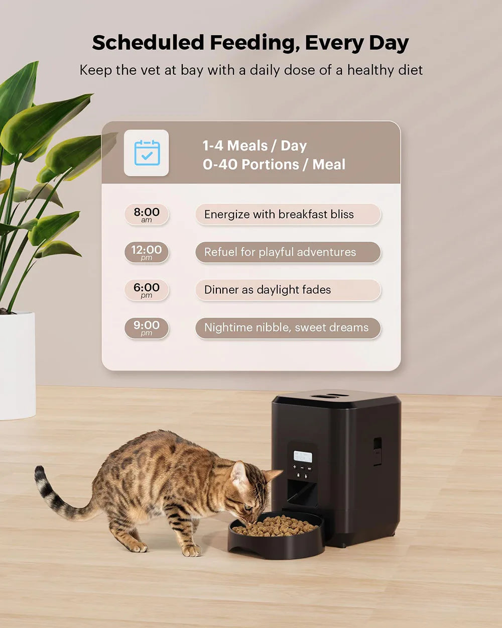 New 2L pet feeder, smart food dispenser for cats and dogs, regular and quantitative feeding of pets, scientific feeding supplies