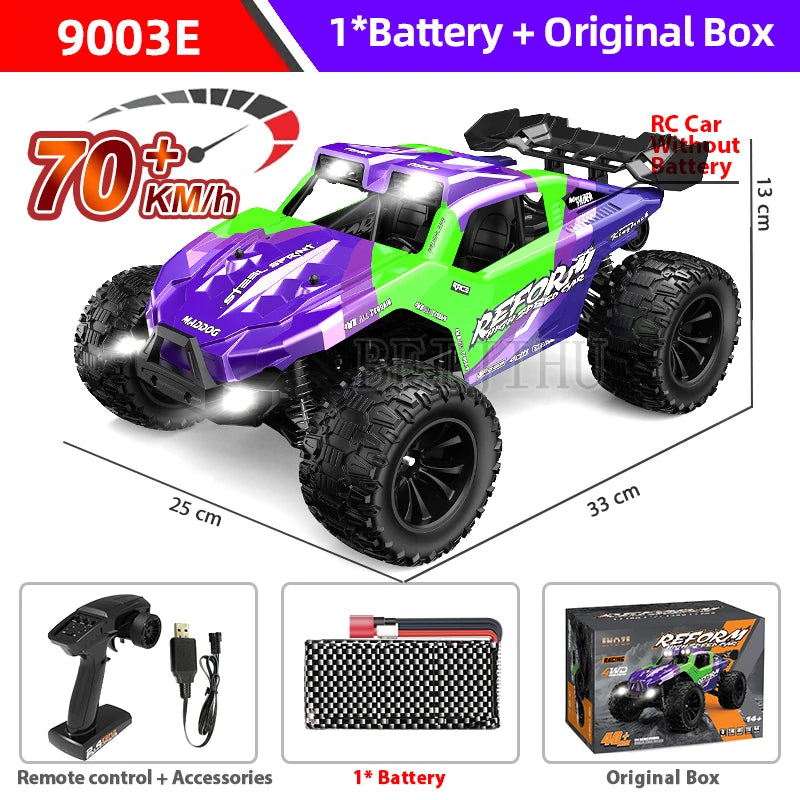 1:14 70KM/H Or 50KM/H 4WD RC Car With LED Remote Control Cars High Speed Drift Monster 4x4 Truck for Kids vs Wltoys 144001 Toys