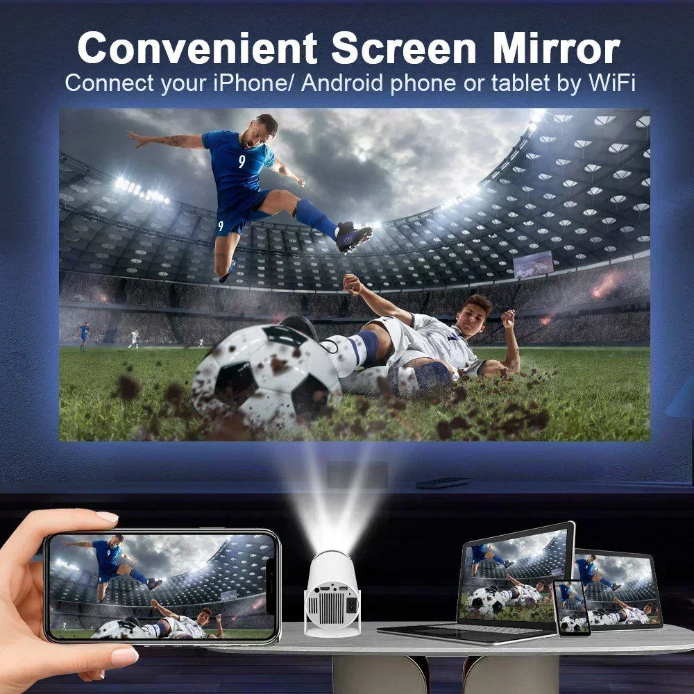 New 2024 4K Android 11 Dual Wifi6 200 ANSI Allwinner H713 BT5.0 1080P 1280*720P Home Cinema Outdoor Portable Projetor