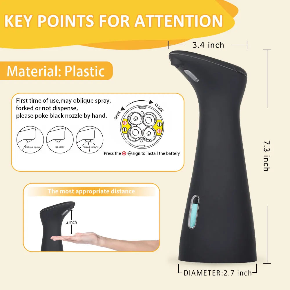 Xiaomi Automatic Sensor Soap Dispenser Infrared Sensing 6.76 oz Battery Powered for Bathroom Kitchen Sink Hotel and Restaurant