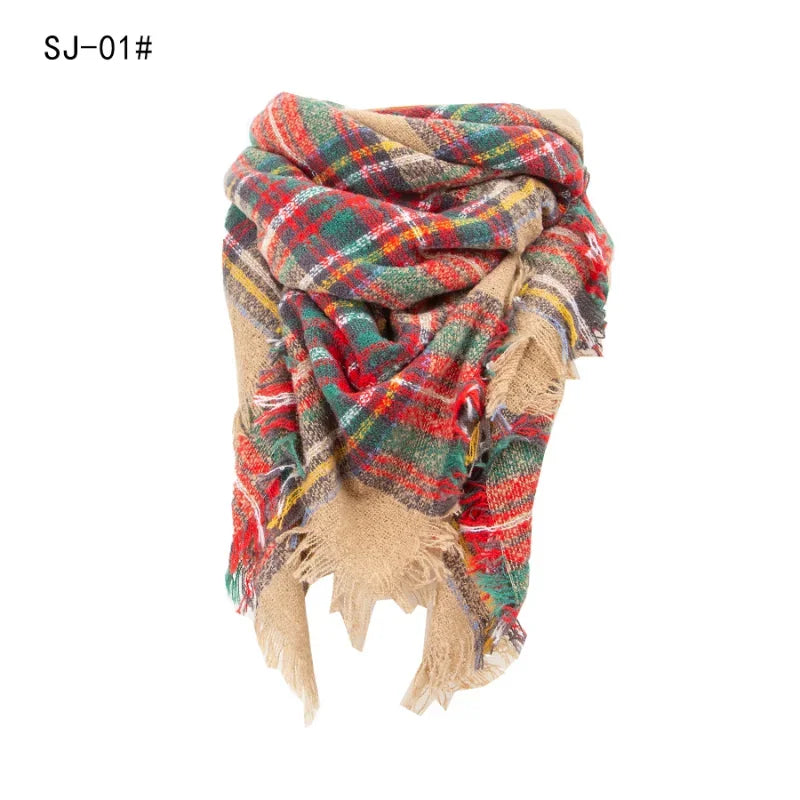 Newest Designer Scarf women luxury Plaid Scarves Shawls Brand Knitted Cashmere Bufandas Invierno Mujer Fashion Bandana Wrap