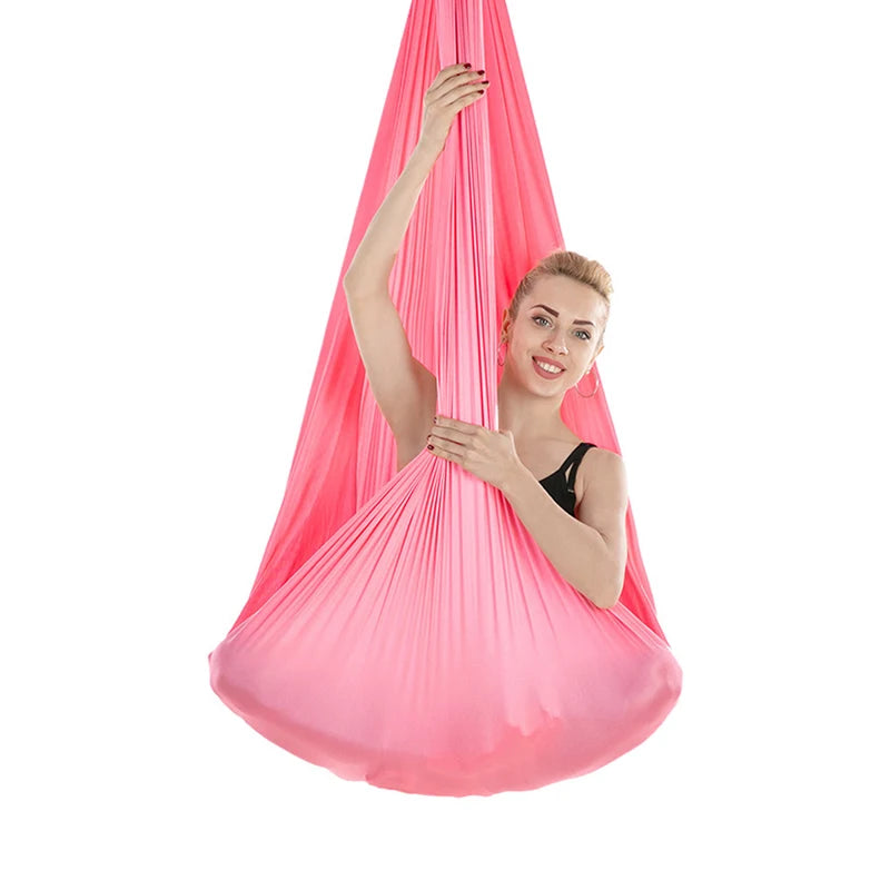 4/5/6/7m Aerial Yoga Hammock Elastic Silk Yoga Flying Swing for Anti-Gravity Body Building Pilates Infoor Outdoor Fitness