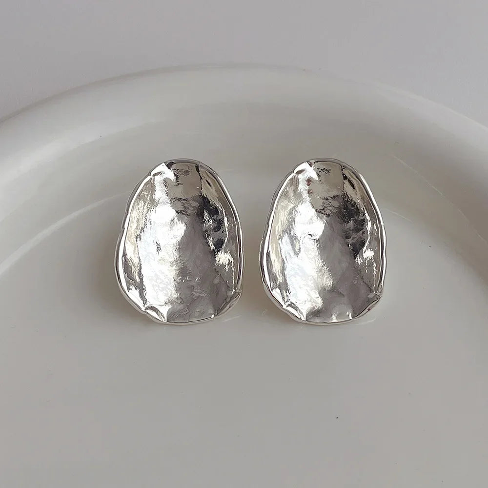 Bilandi Fashion Jewelry Two Size Metallic Stud Earrings For Women Female Gift Simply Design Accessories