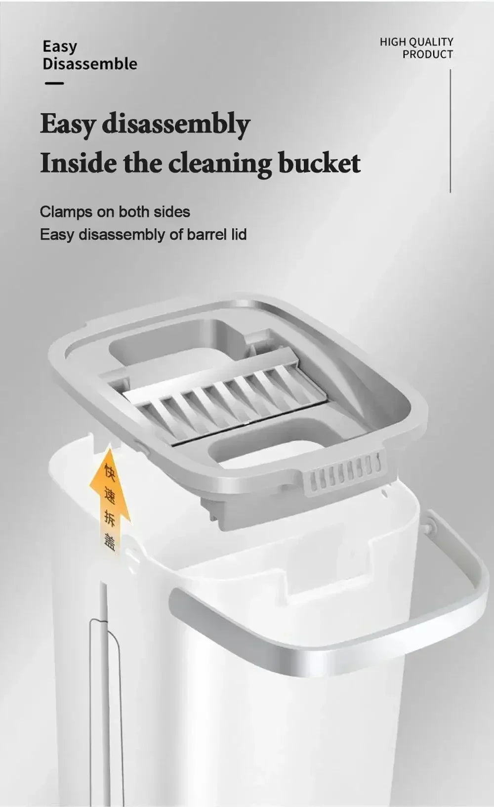 Mops with Bucket Thickened mop Clear Water Separation Lazy No Hand-Washing Squeeze Automatic Dewatering Broom Floor Cleaning Mop