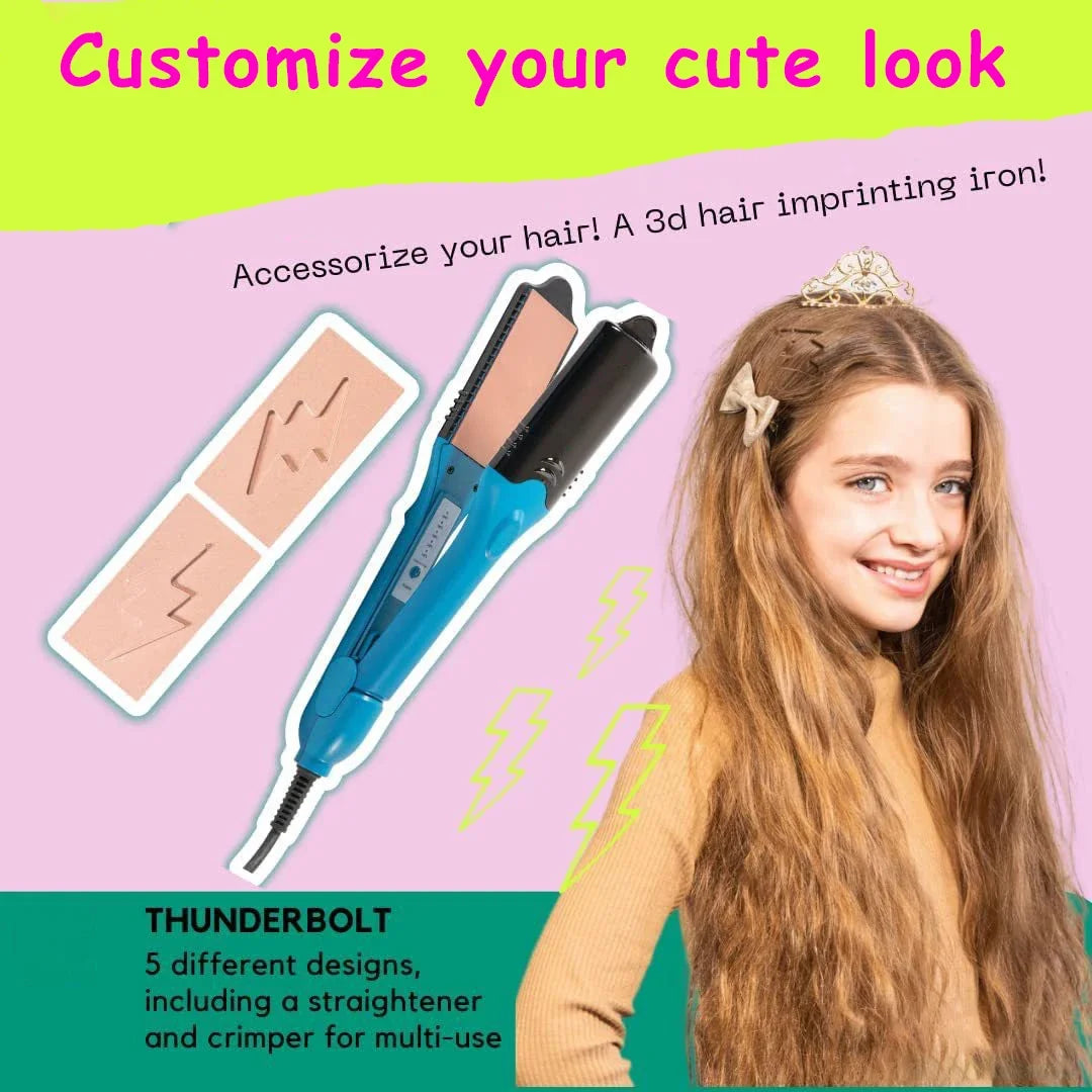 3D Styling Straightener 3D Image Hair Imprinting Iron Star Splint Curling Iron Straightener 5 Different Plates 3D Embossing